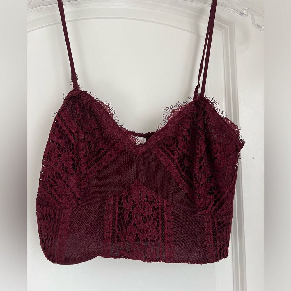 Xhilaration Maroon Crop Top